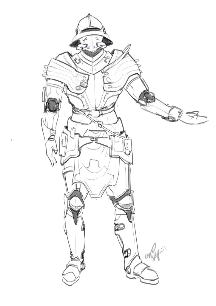 Cyber kinght character design